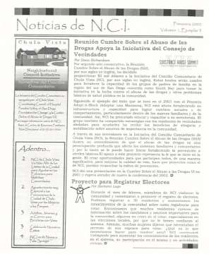 An example of the newsletter produced by the N.C.I. (Source: CVCC)