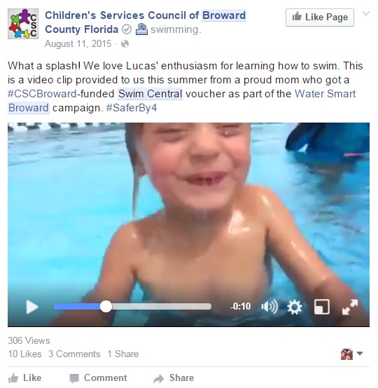 CSC shares a video of a mom who participated in the voucher program. Source: Children’s Services Council of Broward County Florida Facebook page.