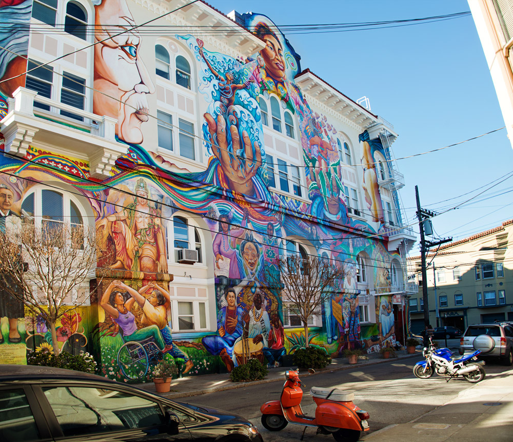 mission district mural in San Francisco
