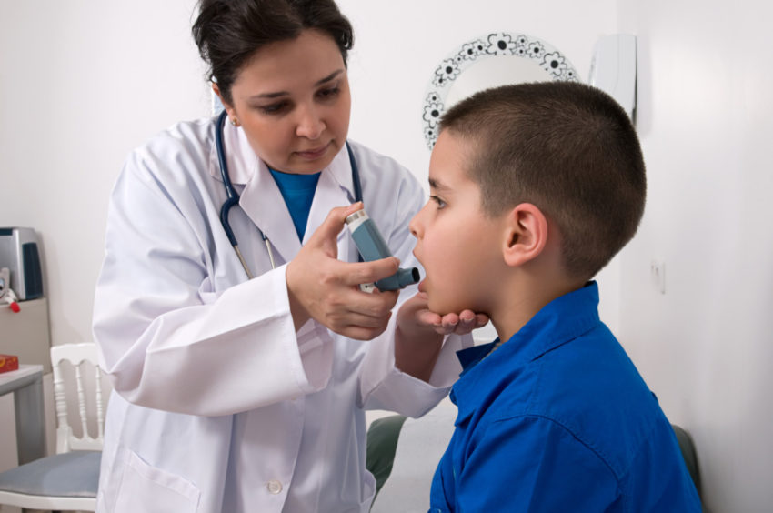 asthma doctor Latino boy
