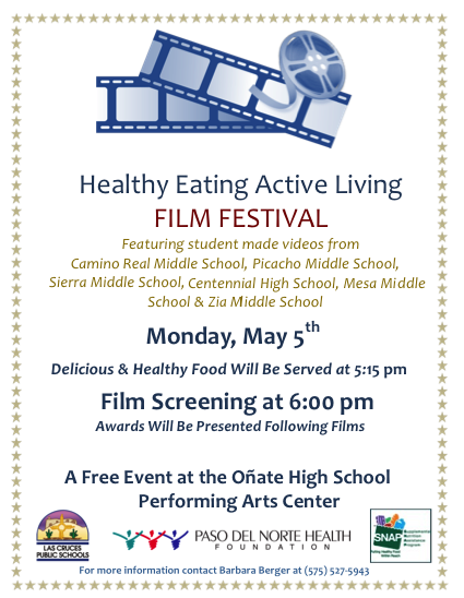 A HEAL film festival flyer handed out to schools to get support and attend the Las Cruces Public School’s film festival. (Photo Source: Berger)