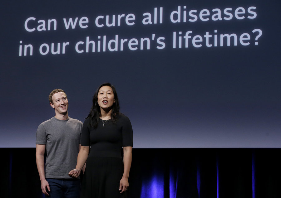 Facebook Founder Mark Zuckerberg and his wife Priscilla Chan (photo via NPR)