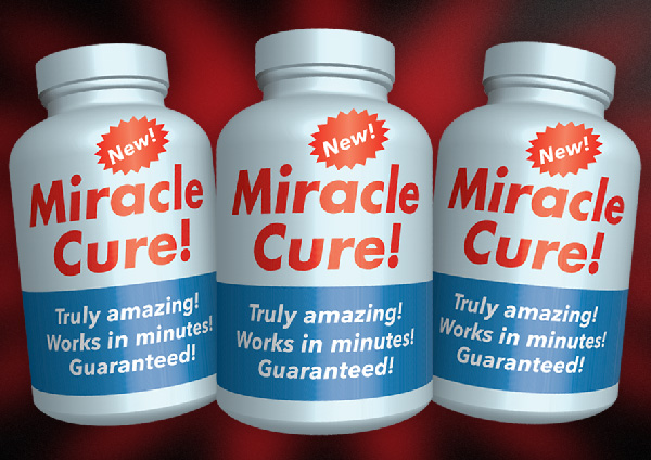 miracle cure health fraud pill bottles