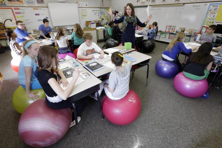 yoga balls in classroom