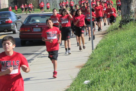 running at Wells Middle School in Riverside California