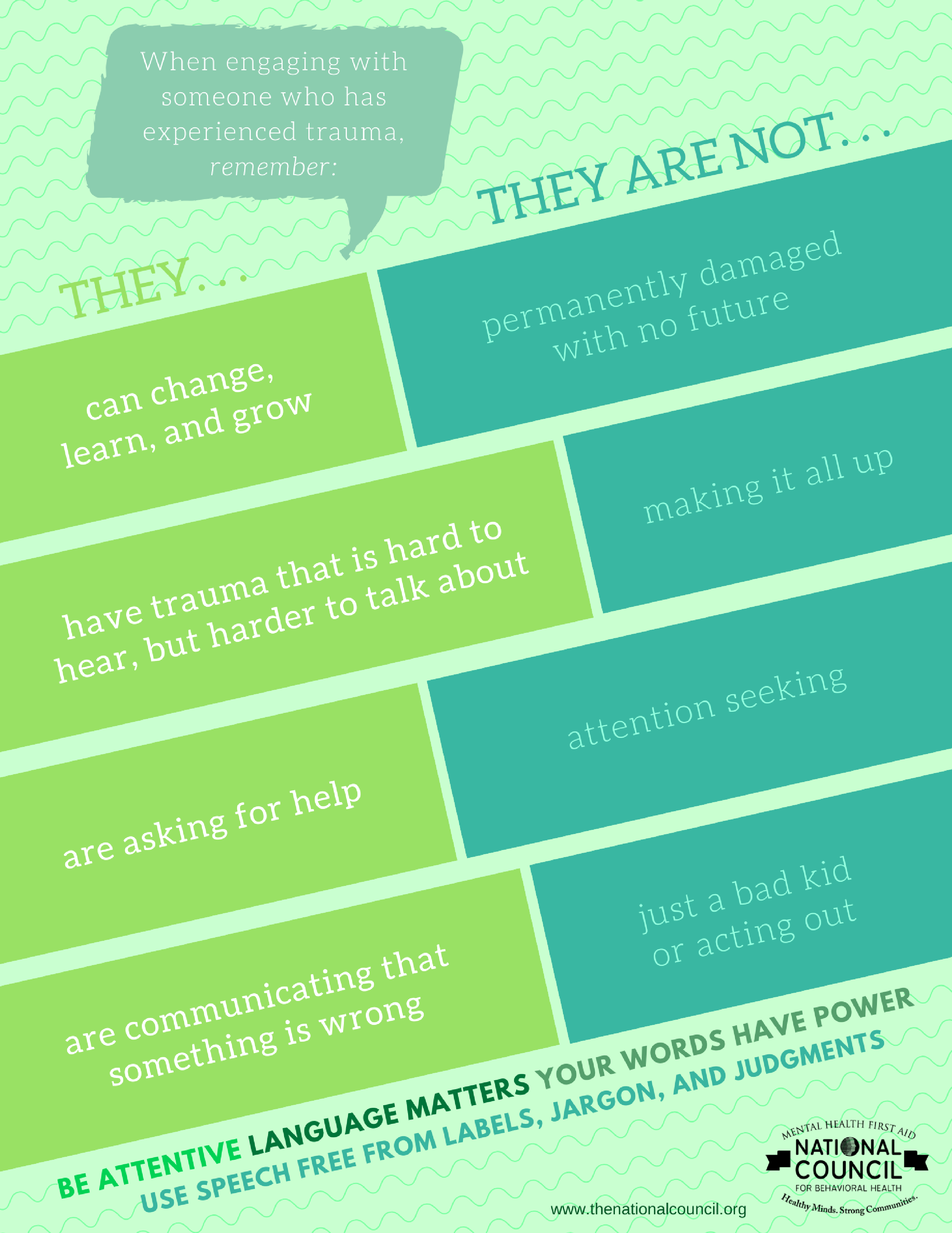 child trauma infographic from the national council