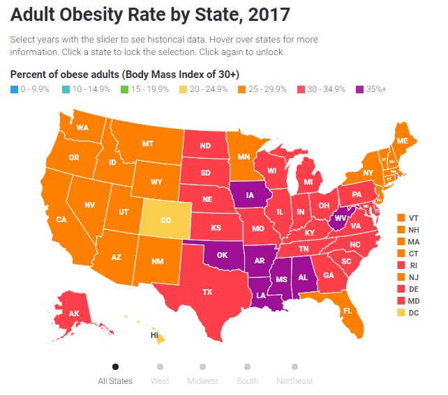 Adult Obesity Rates Map