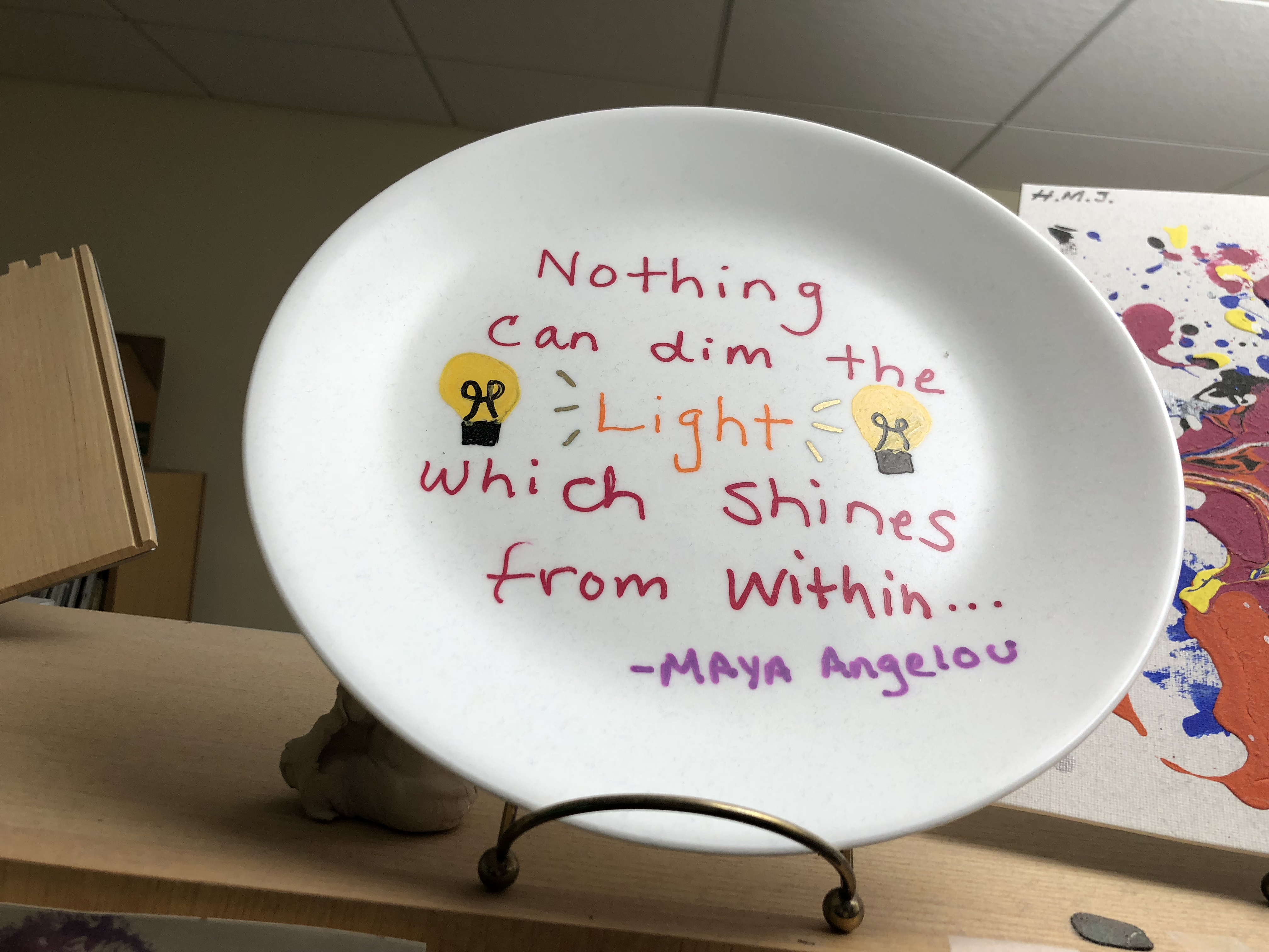 maya angelou plate on light from within