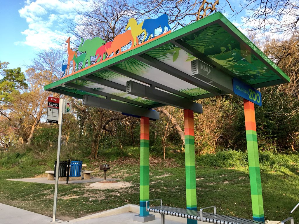 VIA bus shelter at the San Antonio zoo Source VIA Transit Twitter