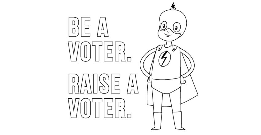 Superhero Coloring Page for Voting