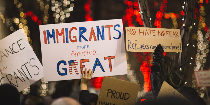 Immigrant march protest Latino media