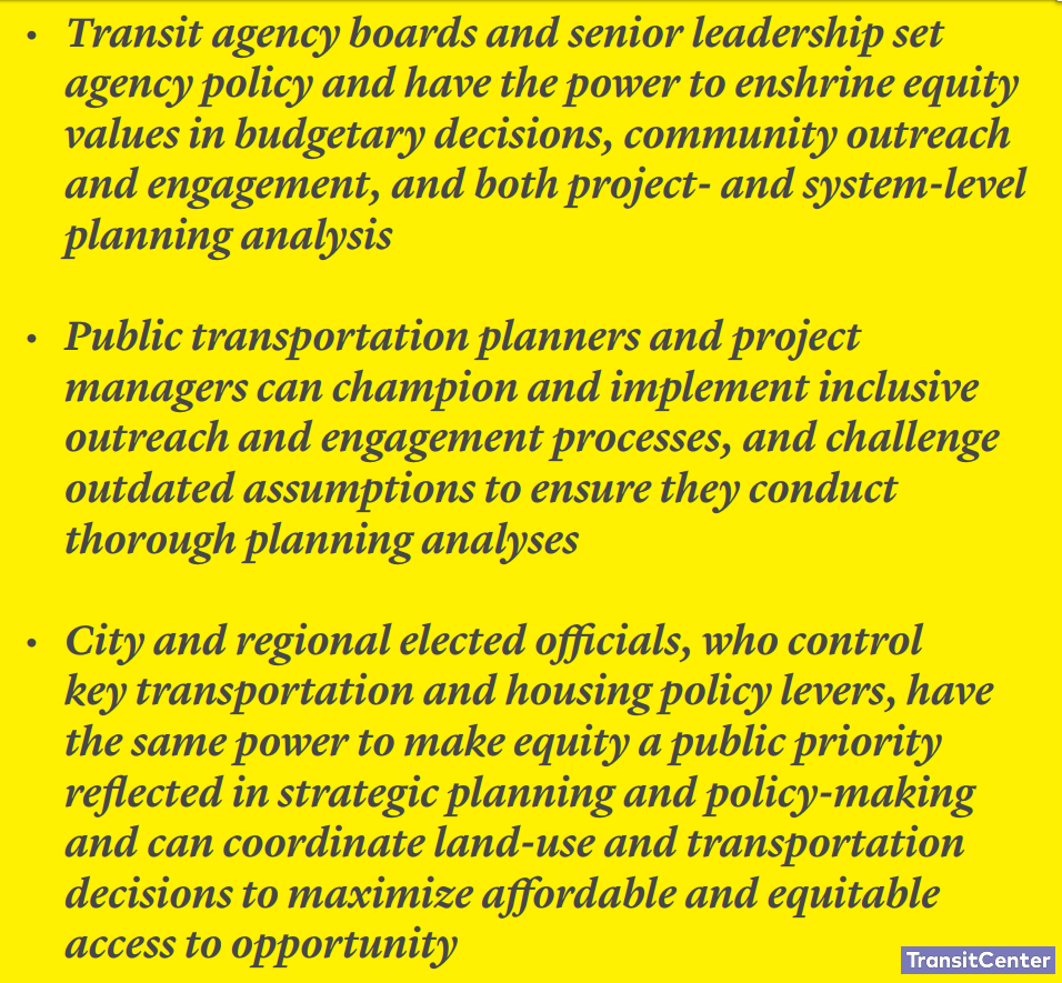 Advance Equity in Public Transit