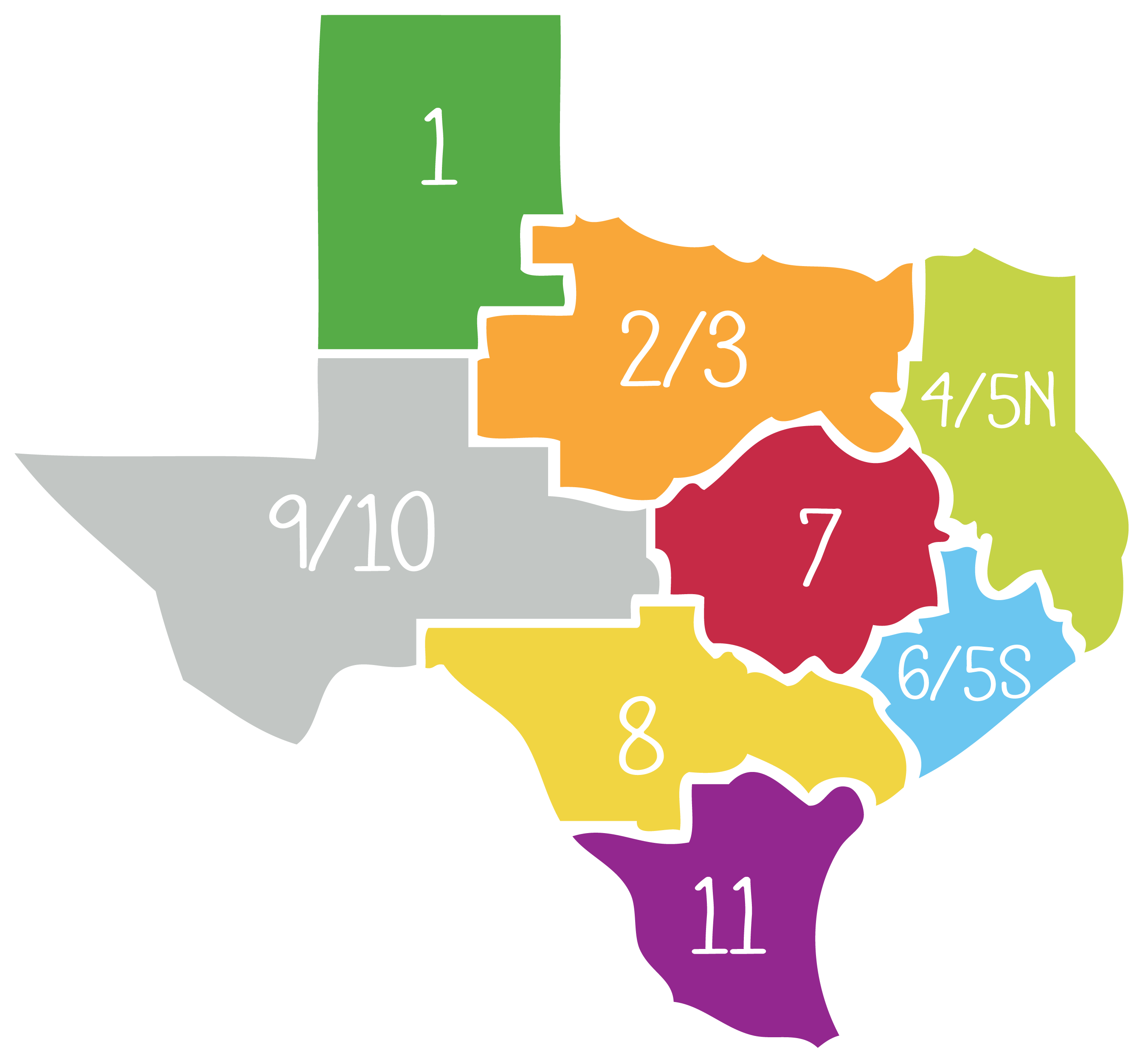 Health Service Regions in Texas.