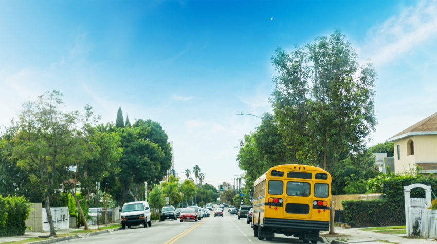 bus nieghborhood housing los angeles california suburb
