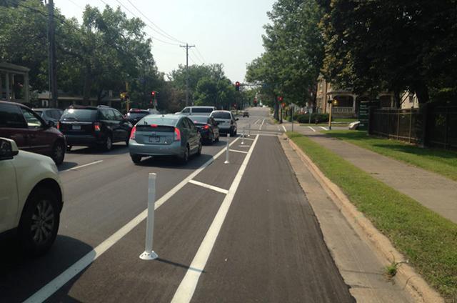 Bike lane in Minneapolis Source Center of the American Experiment