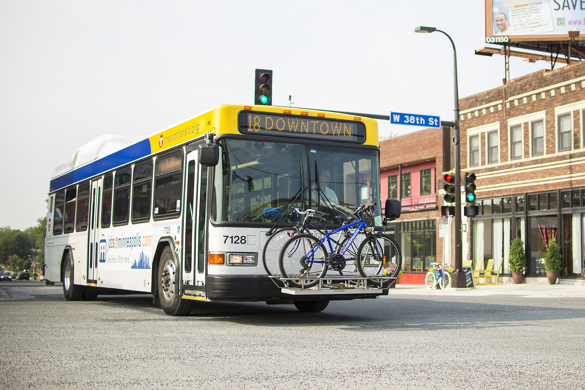 MetroTransit bus with bike on rack. Source: MetroTransit