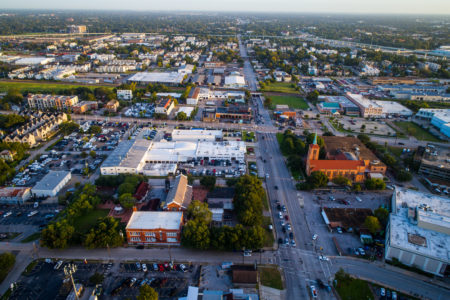 Texas streets, homes and businesses.
