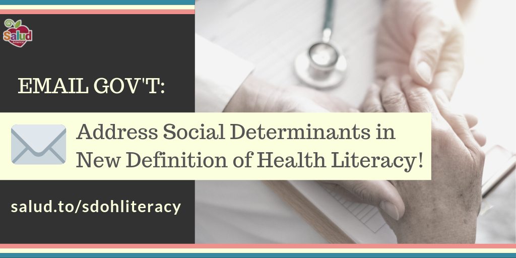 Tell Healthy People 2030 to Address Social Determinants in New Definition of Health Literacy