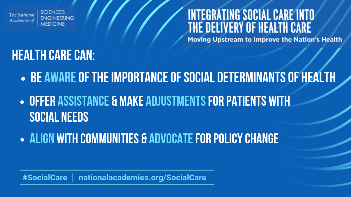 Integrating Social Care into the Delivery of Health Care: Moving Upstream to Improve the Nation’s Health