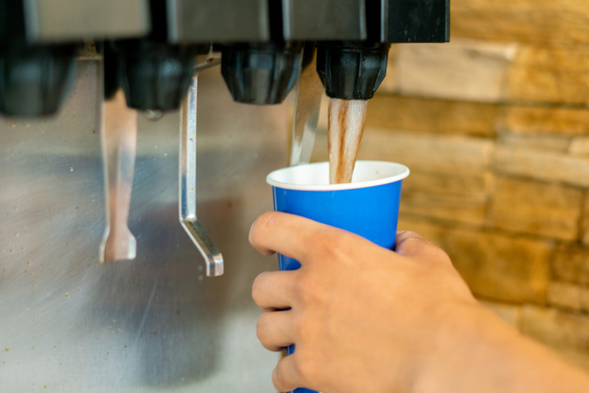 filling up soda sugary drink for kid's meals