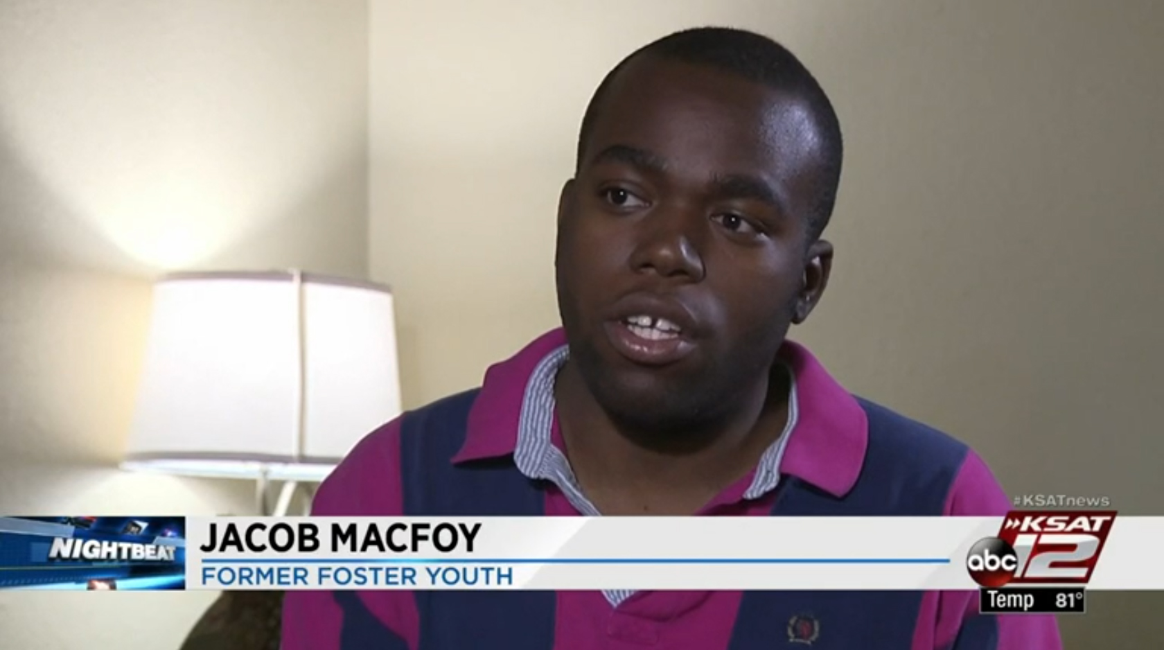 Jacob Macfoy former foster care youth