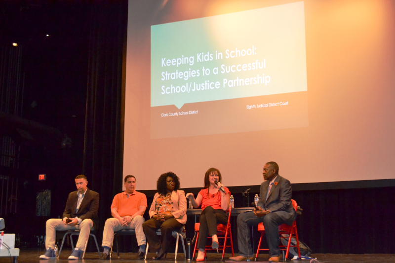Tammy Malich speaking at Keeping Kids in School Summit in September 2018 Source Clark County Courts
