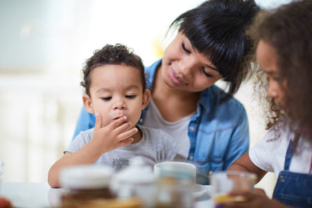 Latino family eating drinking healthy dietary guidelines for americans