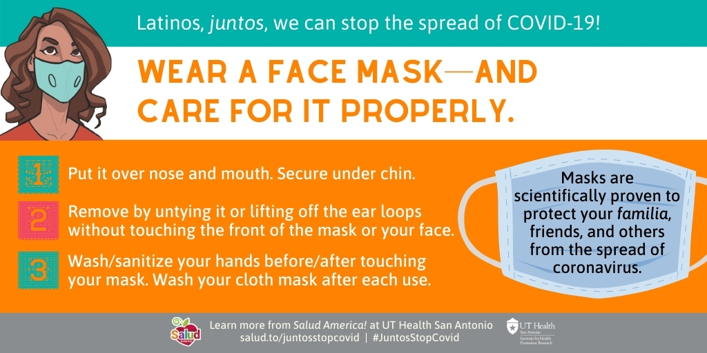 Wear a face mask 1: Juntos We Can Stop Covid-19 campaign coronavirus