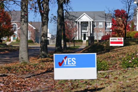 Vote! Blank Signs with yes and no
