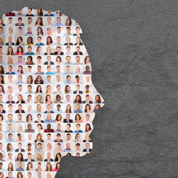 implicit bias test with diverse faces in head and brain