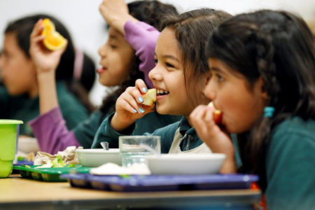 school meals lunch diverse latino students school cafeteria