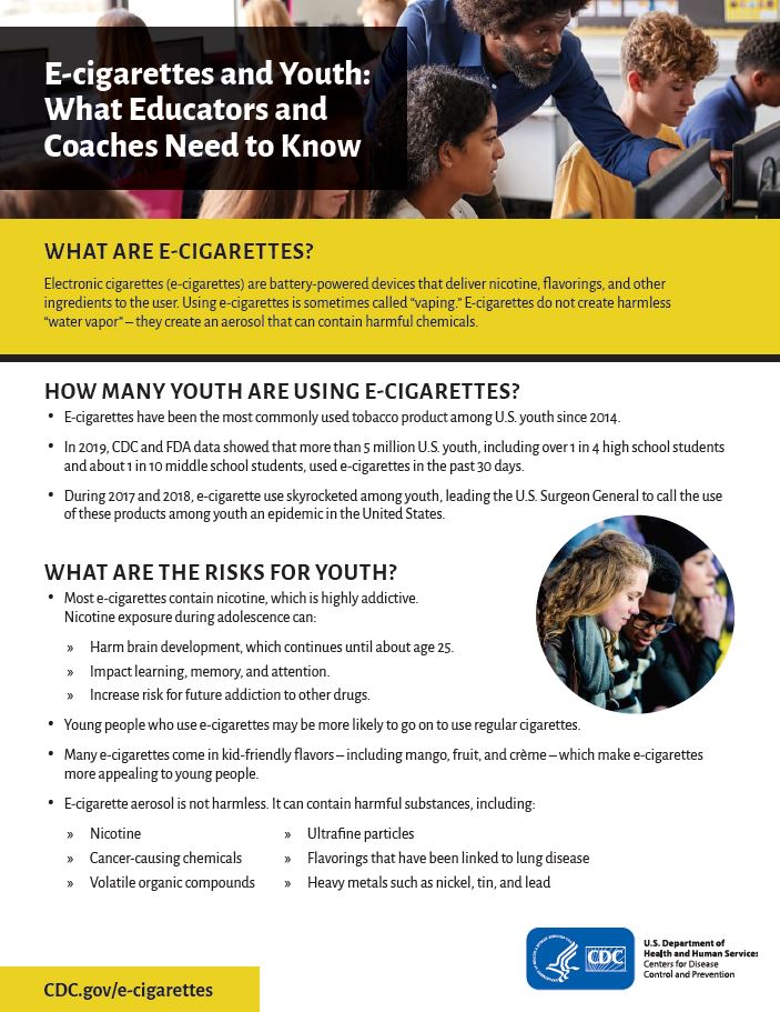 cdc e-cigarettes and youth vaping campaign
