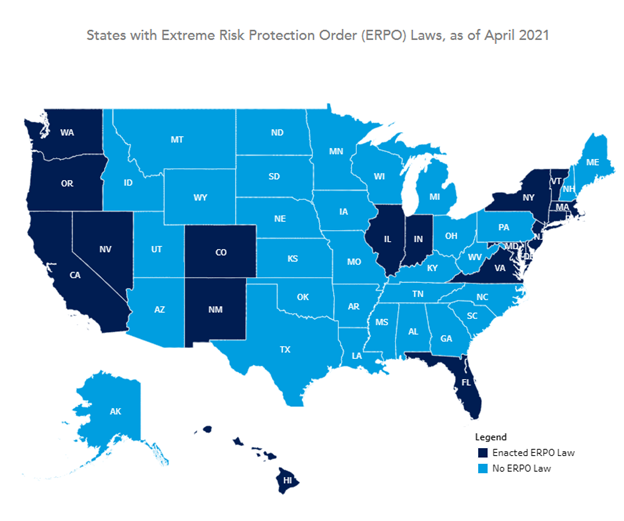 States with Extreme Risk Protection Order Laws Source Rockefeller Institute of Government