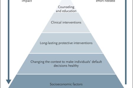 Adapted from Frieden TR. (2010). A framework for public health action: the health impact pyramid. American Journal of Public Health.