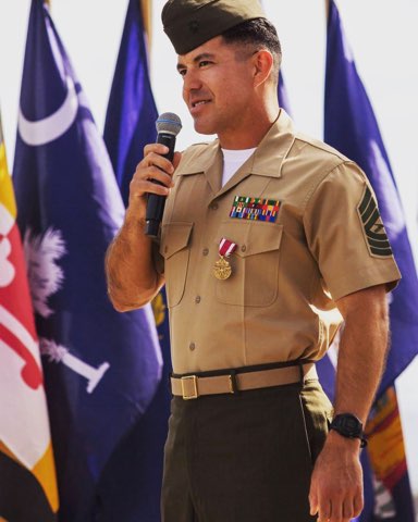 Tim as a Marine recruiter