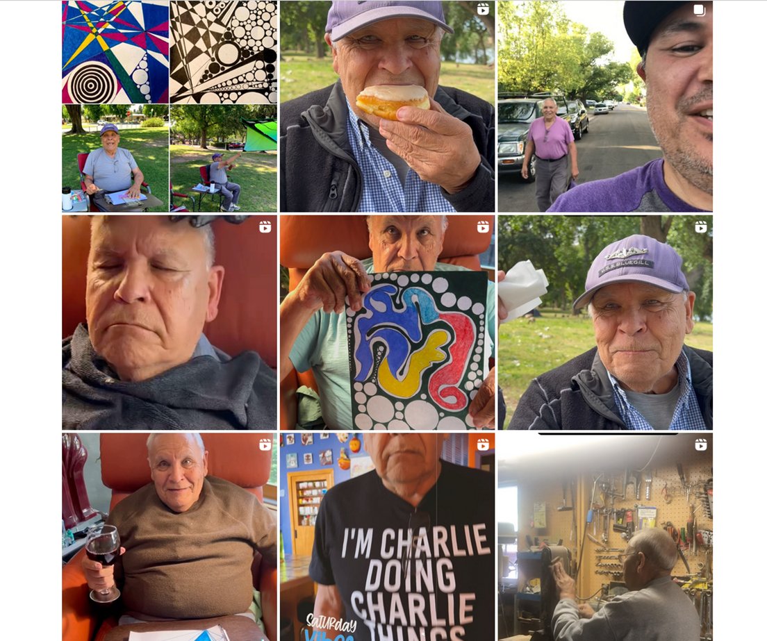 carlos olivas father patiner artist instagram charlierobot alzheimers dementia