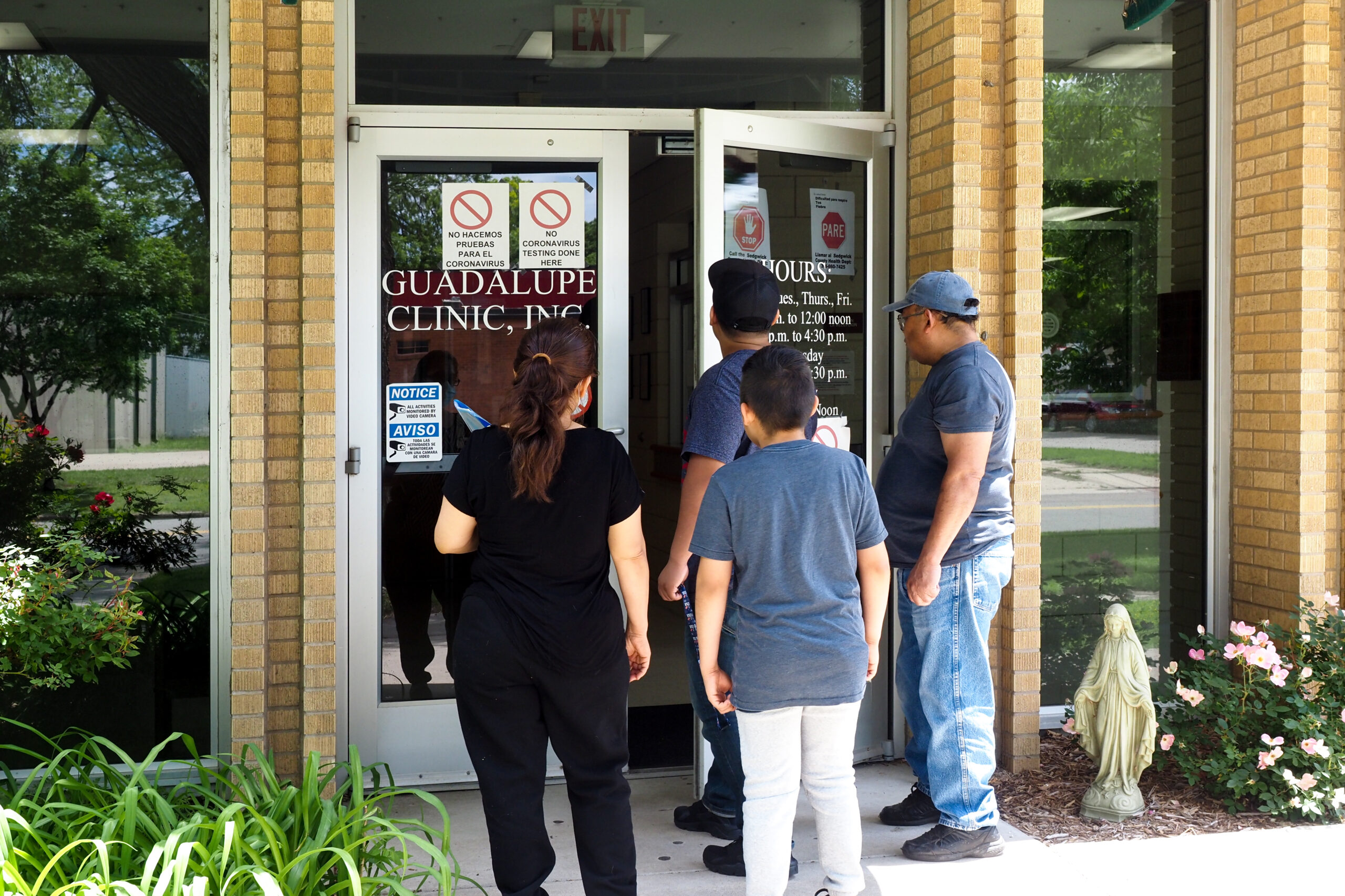 Patients enter the Guadalupe Clinic