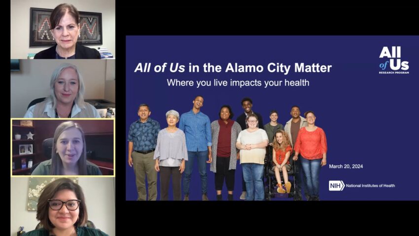 All of Us in the alamo city matter Webinar screen grab