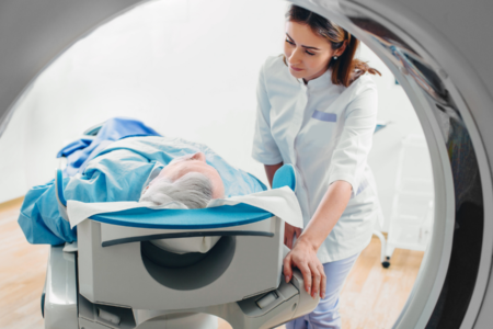 Doctor comforting patient