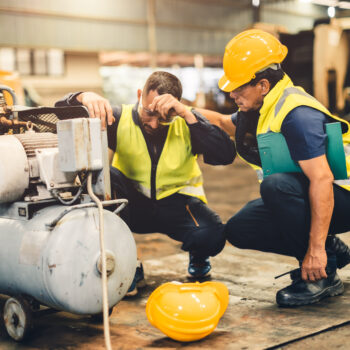 Worker feels heat stress