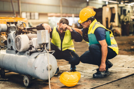 Worker feels heat stress