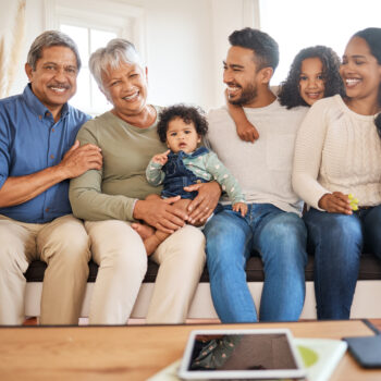 Latino family spending time together.