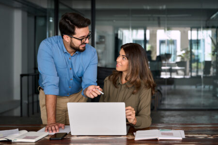 Team member collaborating.