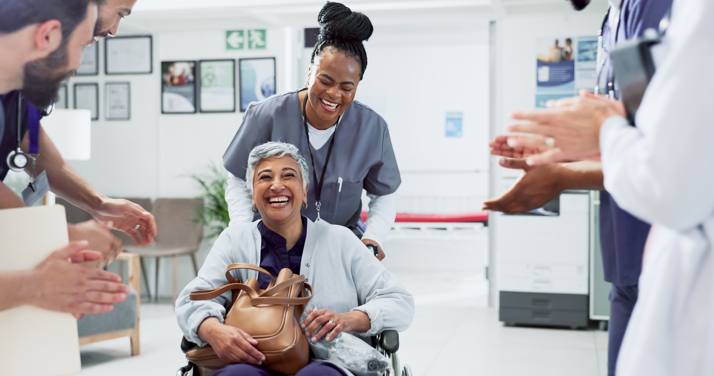 Patient celebrating survivorship.