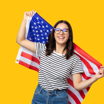 us latino population hispanic heritage month woman with american flag