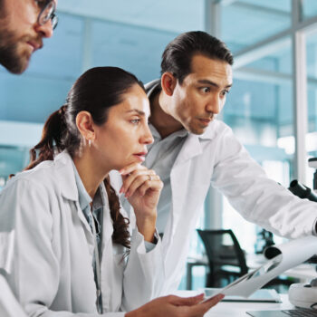 Researchers working together