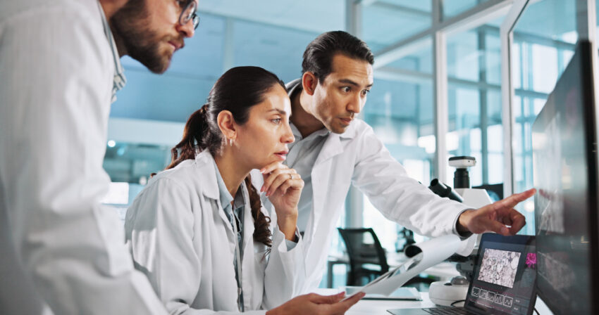 Researchers working together